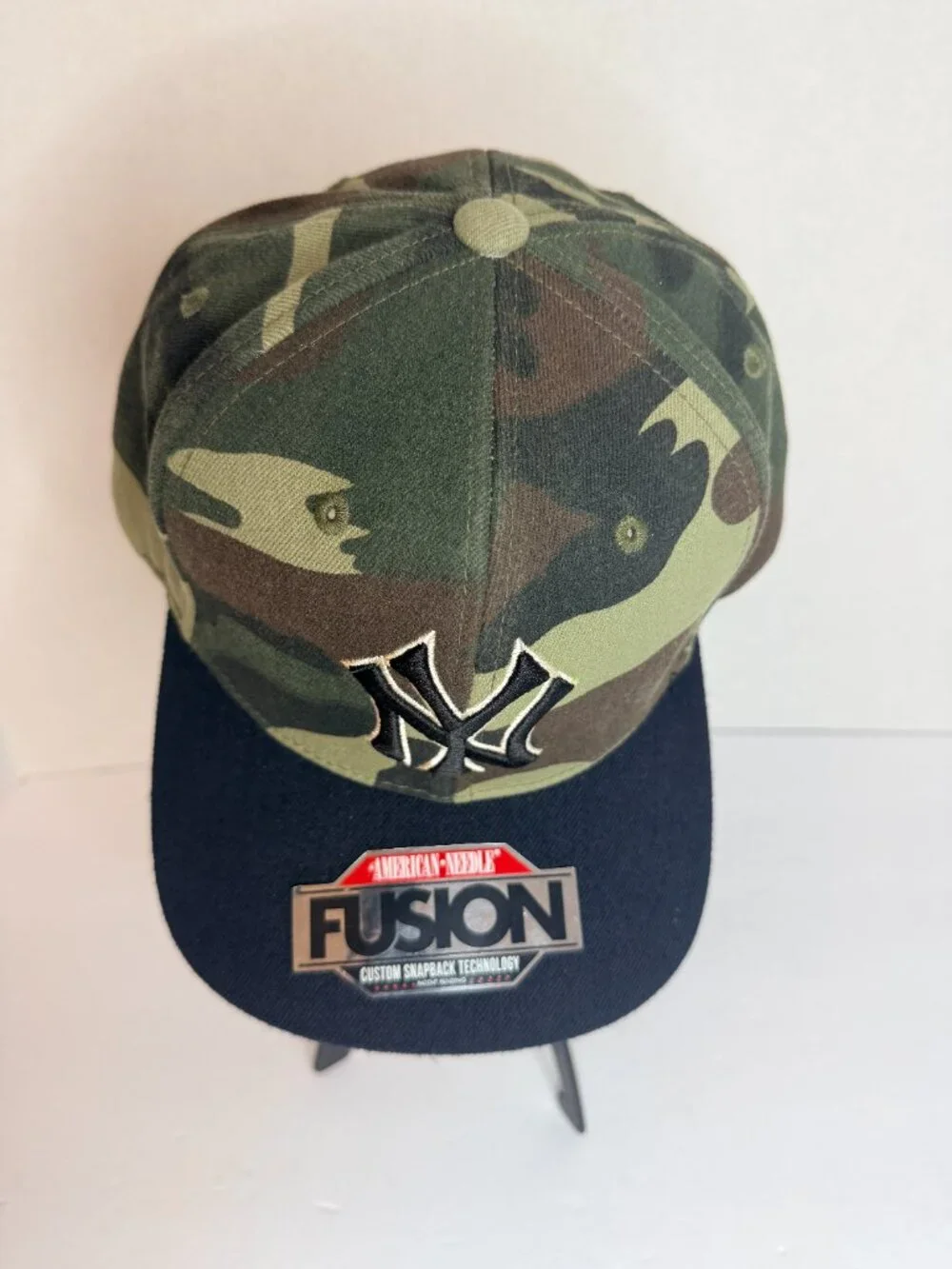 American Needle Cooperstown Collection NY Yankee Hat Cap SnapBack Wool Camo Mens